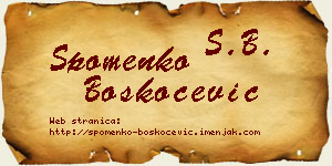 Spomenko Boškoćević vizit kartica